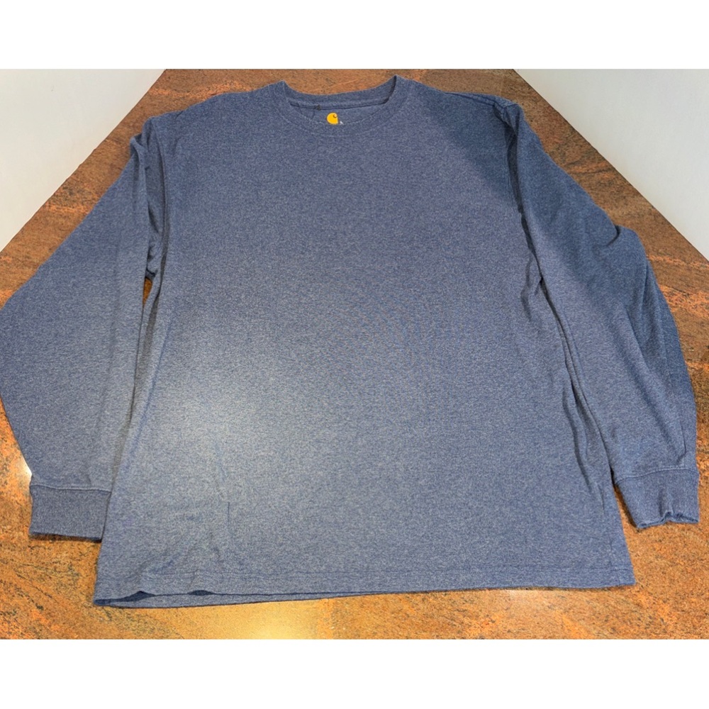 Carhartt Original Fit Dark Cobalt Blue/Red Cotton/Polyester Long-Sleeve T-Shirt